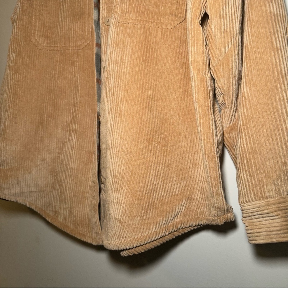 Three Dots Tan Corduroy Style Jacket with Plaid Lining Size M - Picture 12 of 15